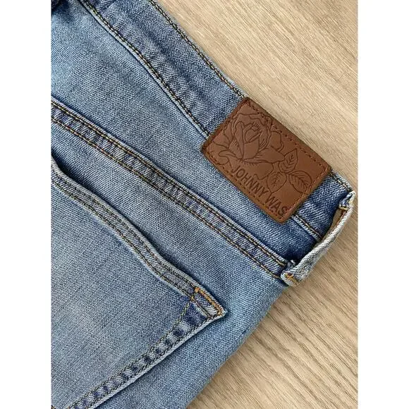 JOHNNY WAS Dallah Embroidered Skinny Jeans 29 Floral Boho Art To Wear Hippie - Picture 10 of 15